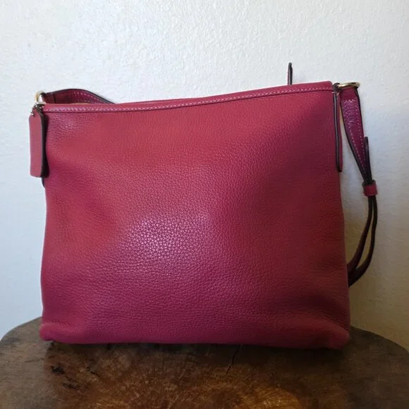 Coach Fuchsia Pink Pebbled Leather Crossbody Bag – Gold Hardware - Picture 14 of 16